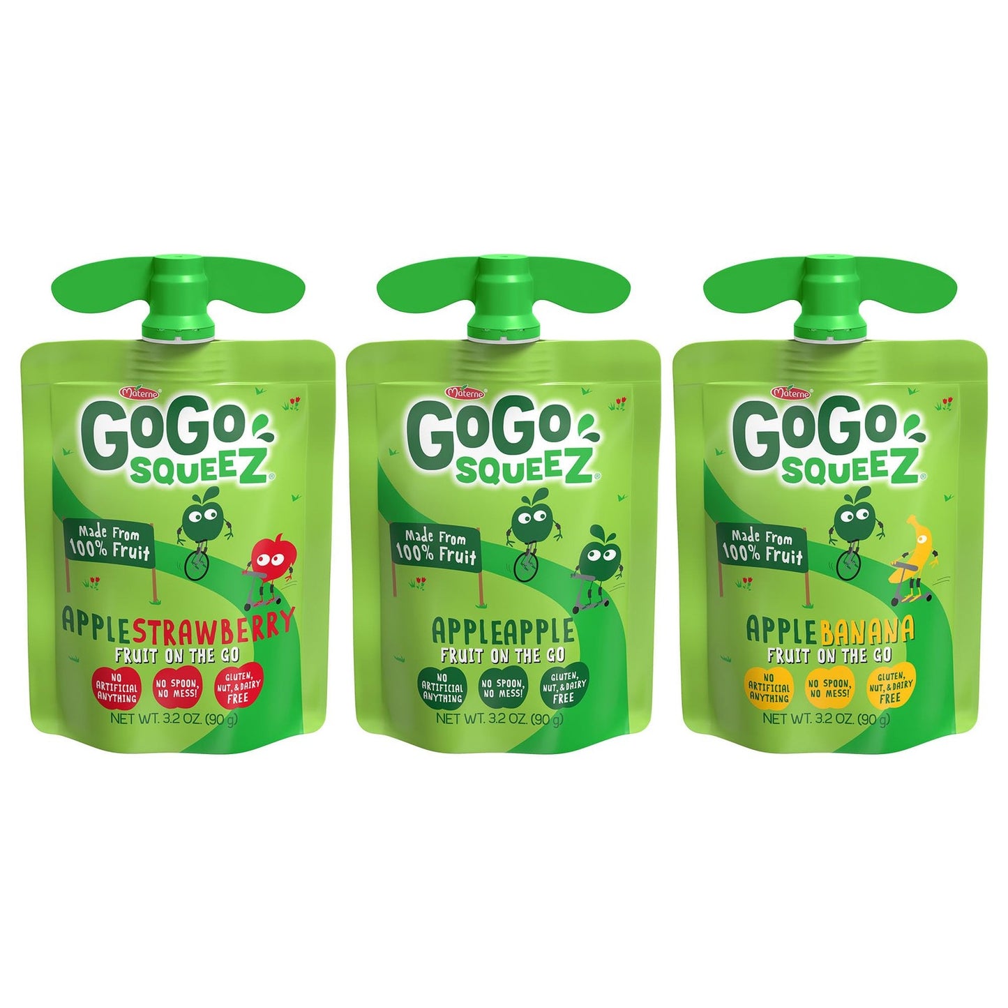 Gogo Squeez Applesauce and Fruit Puree Variety Pack, Apple, Banana & S