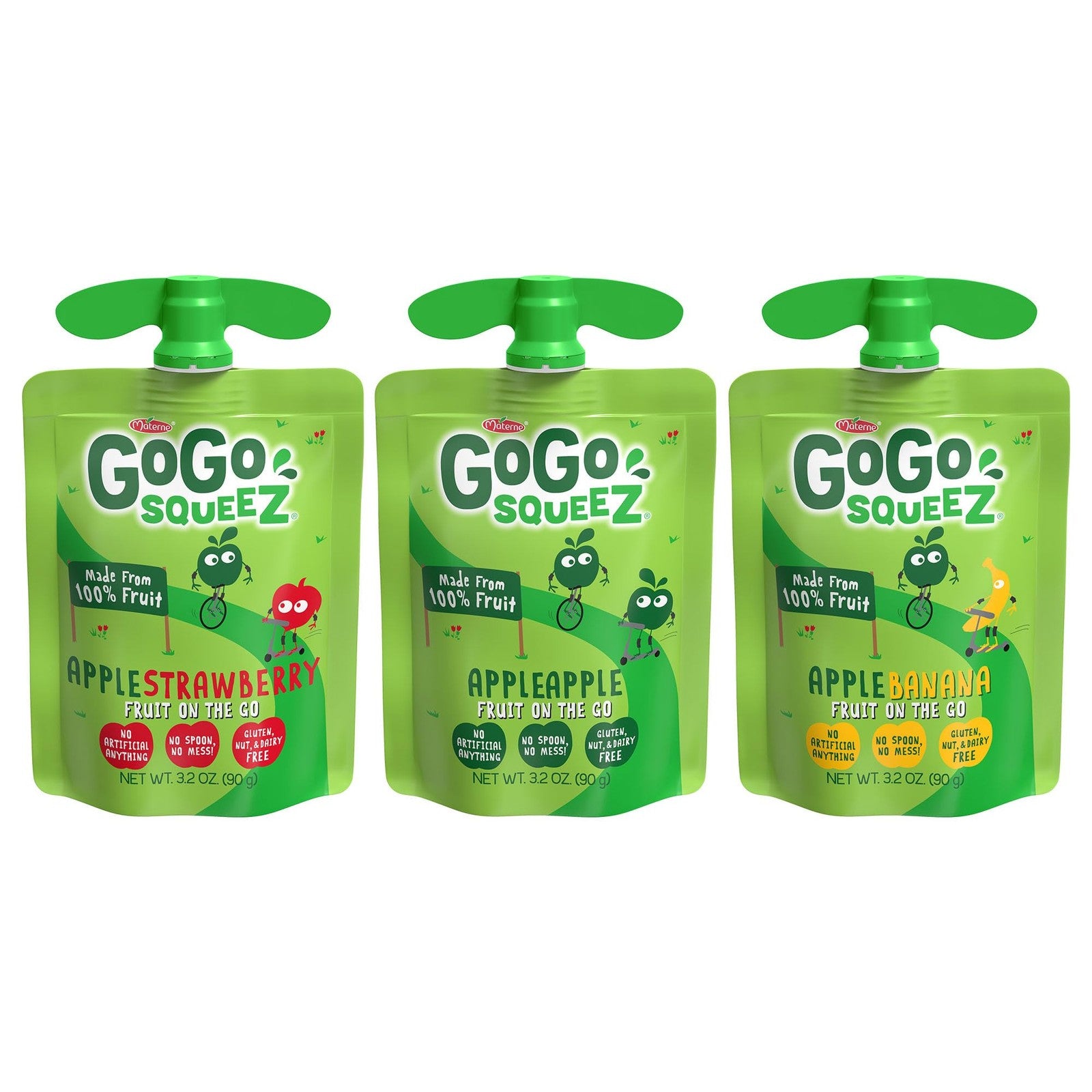 Gogo Squeez Applesauce and Fruit Puree Variety Pack, Apple, Banana & S