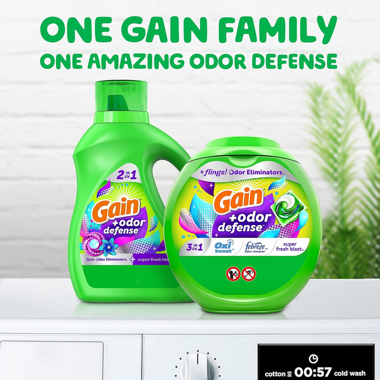 Gain Odor Defense Laundry Detergent Pods 76 Count Super Fresh Blast Scent