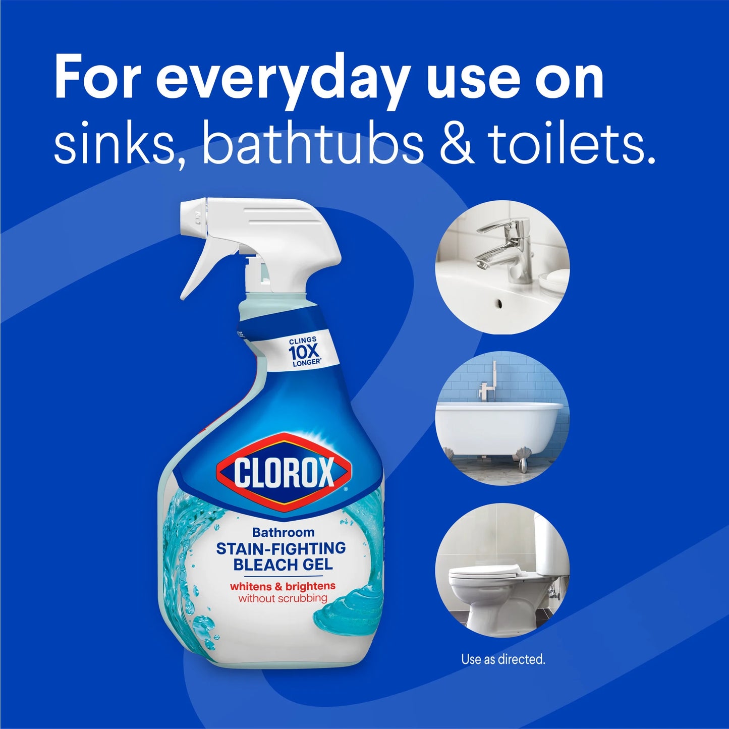 (3 Pack)  Bathroom Bleach Gel and Shower Cleaner Spray, 30 Oz