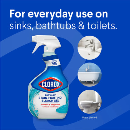 (3 Pack)  Bathroom Bleach Gel and Shower Cleaner Spray, 30 Oz