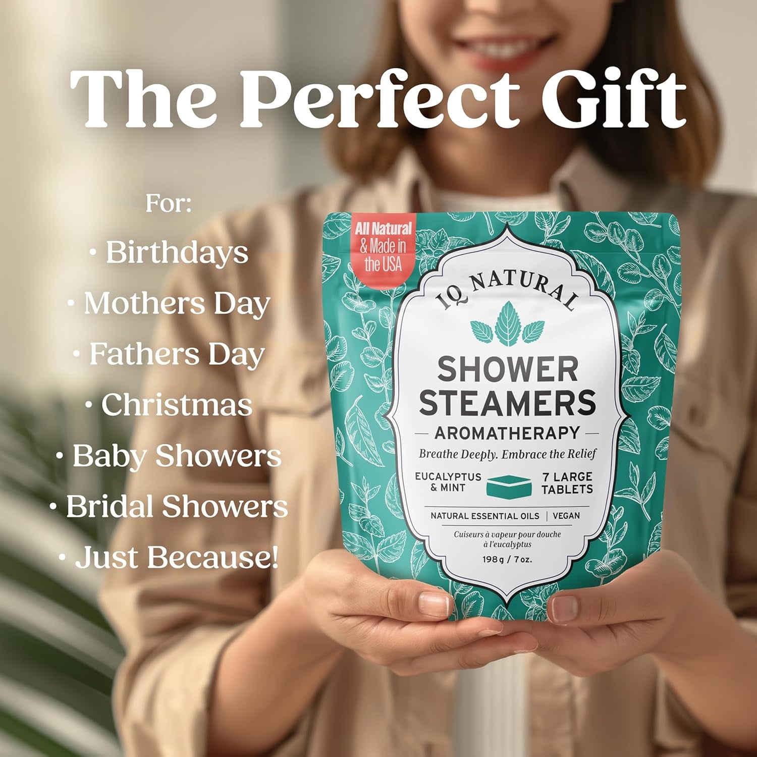 Eucalyptus Shower Steamers Aromatherapy for Women- USA Made - Shower Bombs Aromatherapy for Women, Vapor Shower Tablets, Menthol Shower Scent Steamers Cold and Flu, Organic Shower Steamer