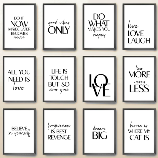 Nordic Inspirational Quotes Posters Modern Cursive Verse Wall Art Canvas Paintings Mural Decor for Living Room Office Decoration