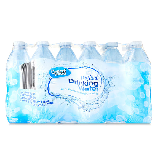Purified Drinking Water, 16.9 Fl Oz, 24 Count