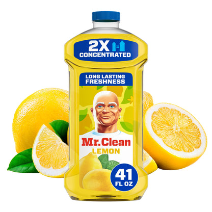 2X Concentrated Floor Cleaner, All Purpose Cleaner, Mop Soap, Lemon, 41 Fl Oz