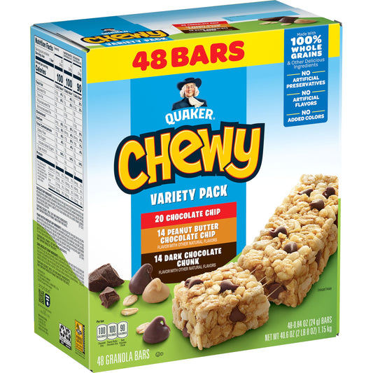 Chewy Granola Bars Variety Pack, 0.84 Oz 48 Count