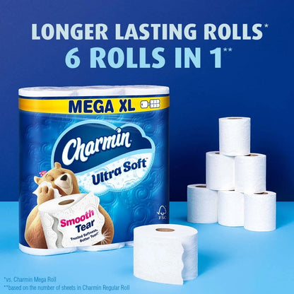 Ultra Soft Toilet Paper 6 Mega XL Rolls, 336 Sheets per Roll