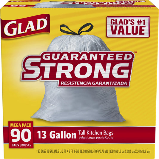 Guaranteed Strong Kitchen Bags Tall, 13 Gal, 90 Ct