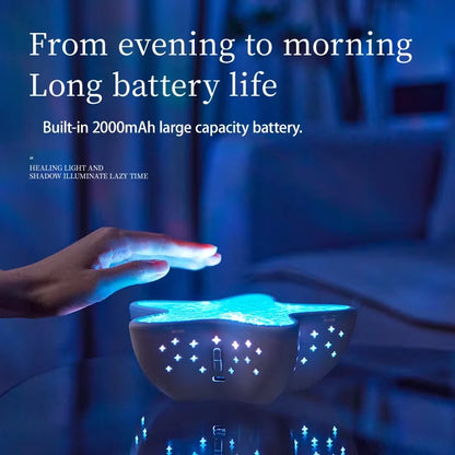 Starfish LED Night Light Rechargeable Table Lamp Northern Ocean Wave Projector Lights Romantic for Bedroom Desk Festival Decor