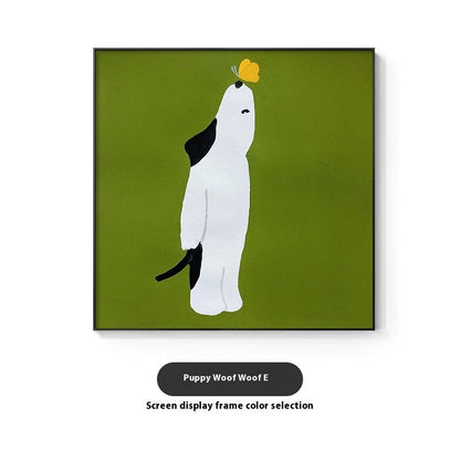 Cartoon Dog Red Square Restaurant Mural