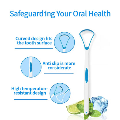Tongue Coating Cleaner Tongue Scraper Tongue Coating Brush Oral Odor Removal Care Adult Portable Silicone Scraper 3Pcs