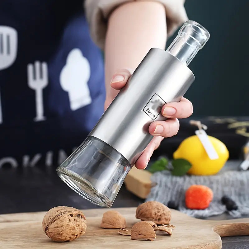 Stainless Steel Glass Oil Bottle for Kitchen Use