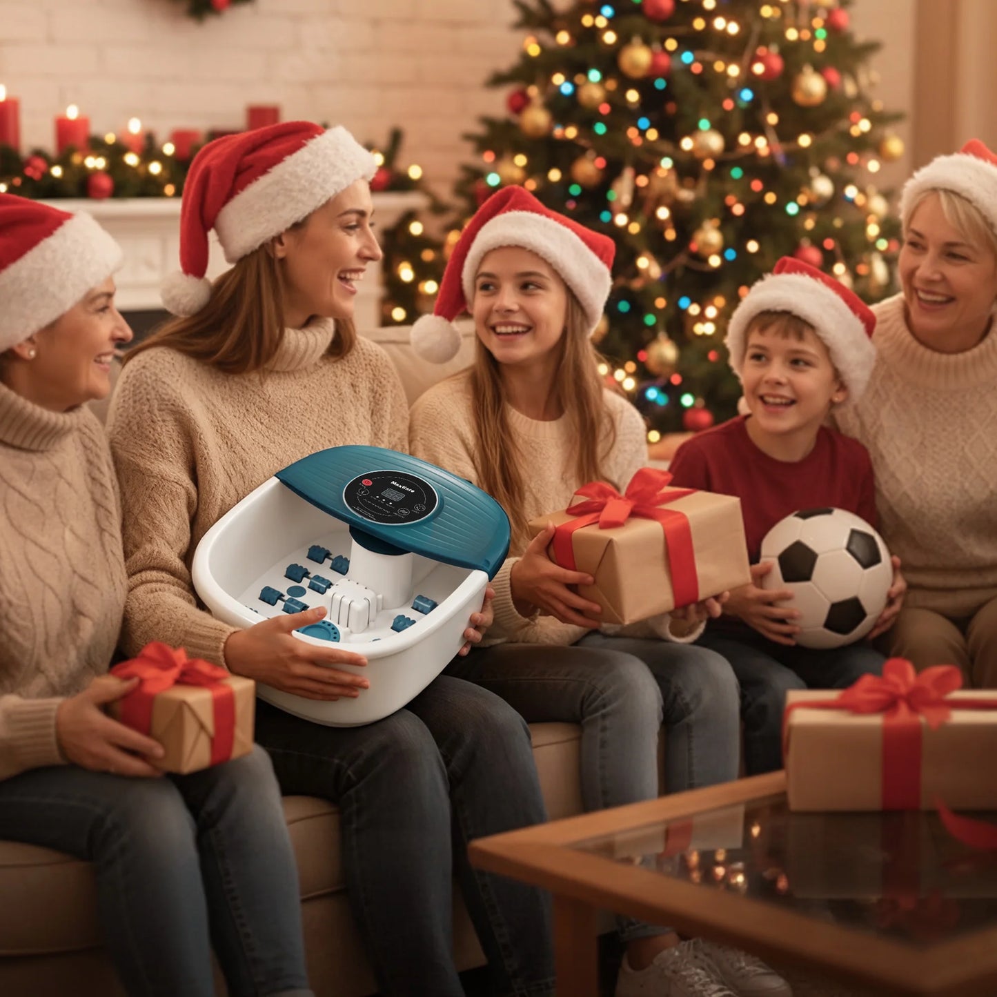 Foot Soak Spa Bath Massager with Heat, Bubbles, and Vibration, Digital Temperature Control, 16 Detachable Massage Rollers, Soothe and Comfort Feet - Green