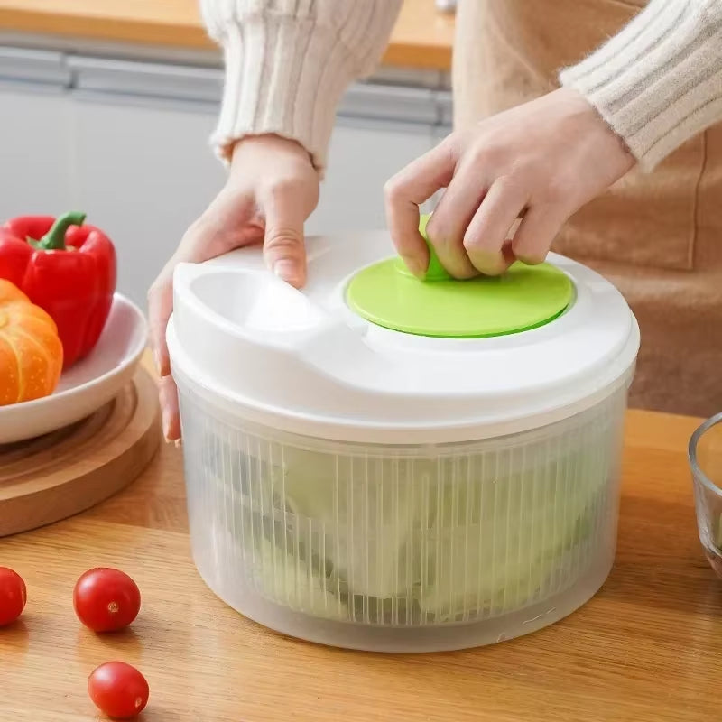 Multifunctional Household Manual Vegetable Dehydrator - Salad Spinner with Fruit, Home Kitchen Gadgets Lettuce Drain Basket