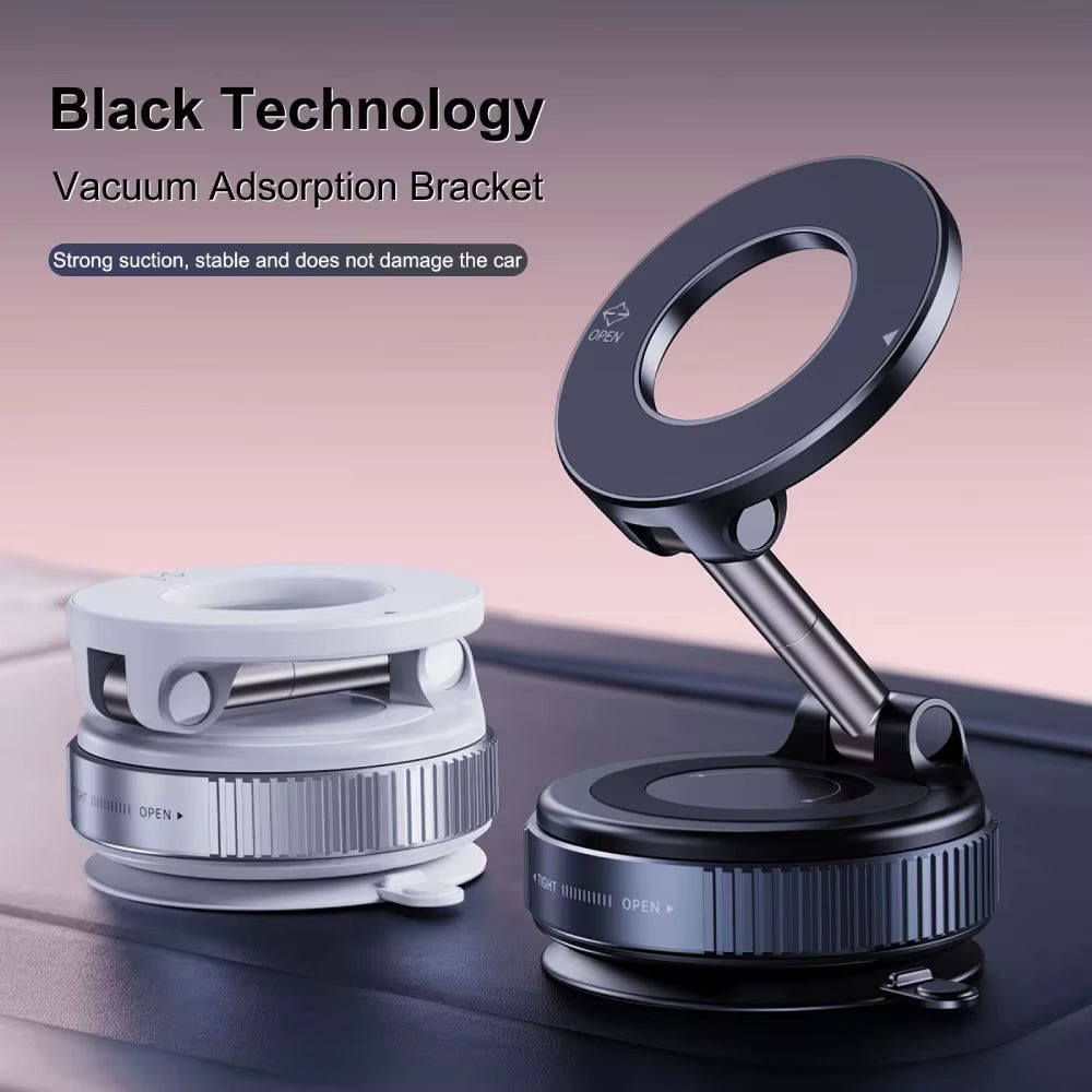 Vacuum Adsorption Magnetic Suction Cup Phone Mount Double Sided Hands-Free Magnetic Cell Phone Holder for Car/Gym/Mirror/Smooth