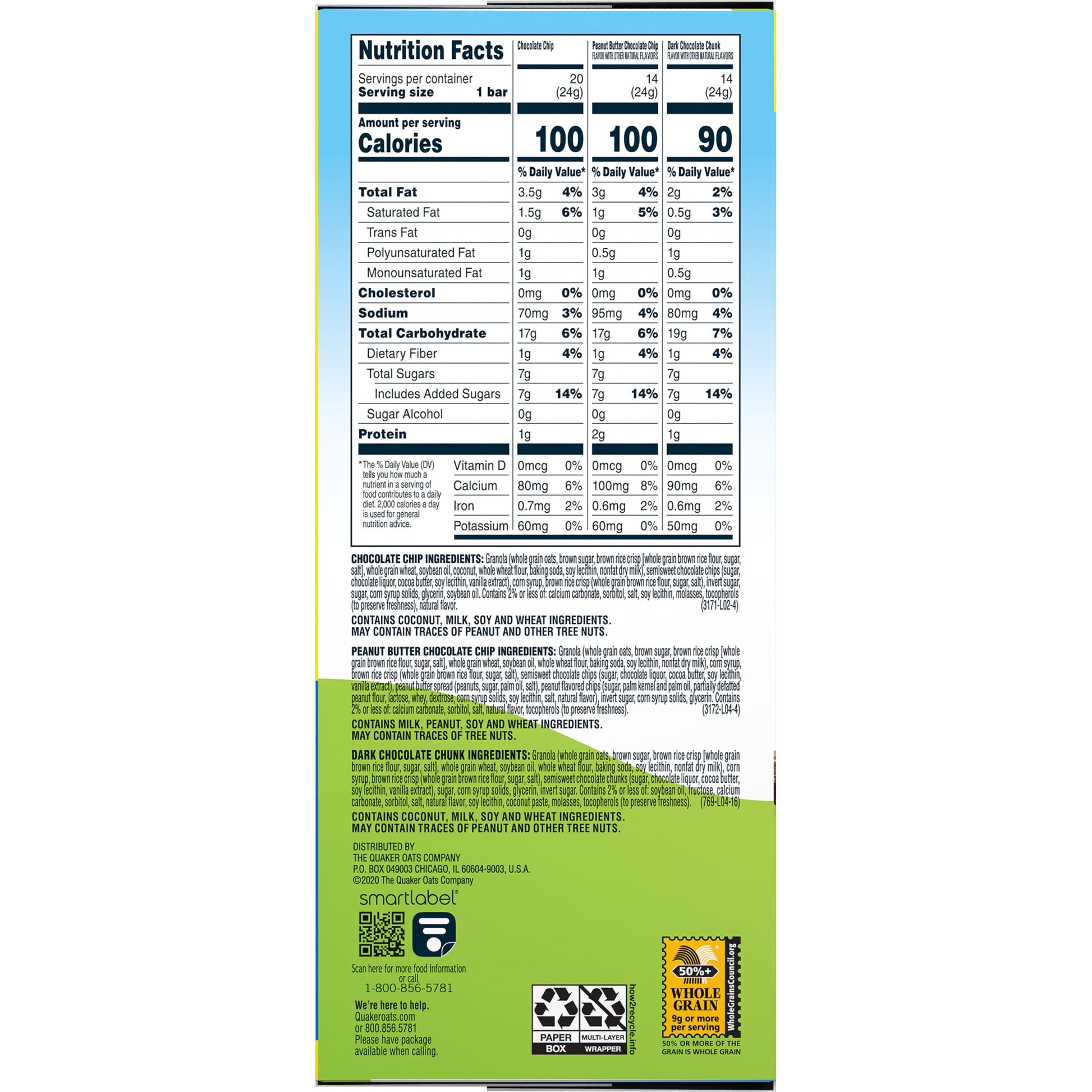 Chewy Granola Bars Variety Pack, 0.84 Oz 48 Count