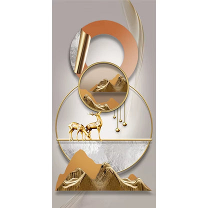 Nordic Style Golden Deer Tree Canvas Poster Prints Luxurious Wall Art Modern Canvas Paintings for Your Living Room Home Decor