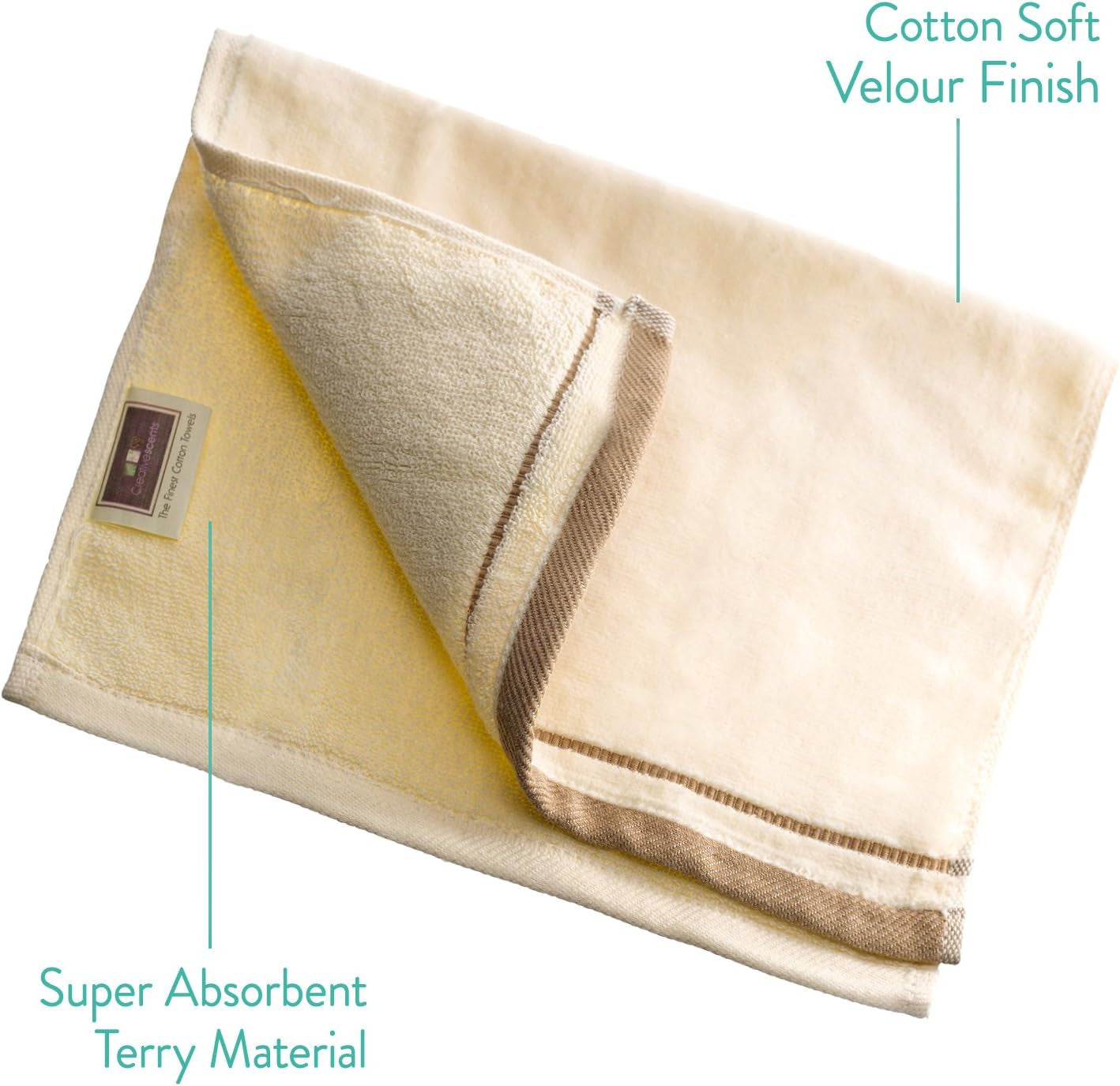 Monogrammed Gifts, Fingertip Towels, 11 X 18 Inches - Set of 4- Decorative Golden Brown Embroidered Towel - Extra Absorbent 100% Cotton- Personalized Gift- for Bathroom/ Kitchen- Initial H (Ivory)