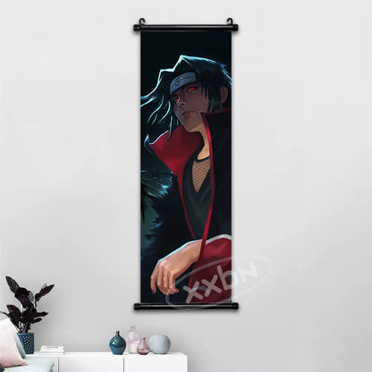 Naruto Hang Painting Anime Wall Artwork Scroll Picture Canvas Cartoon Figures Itachi Uchiha Poster Latest Bedroom Home Decor Bar