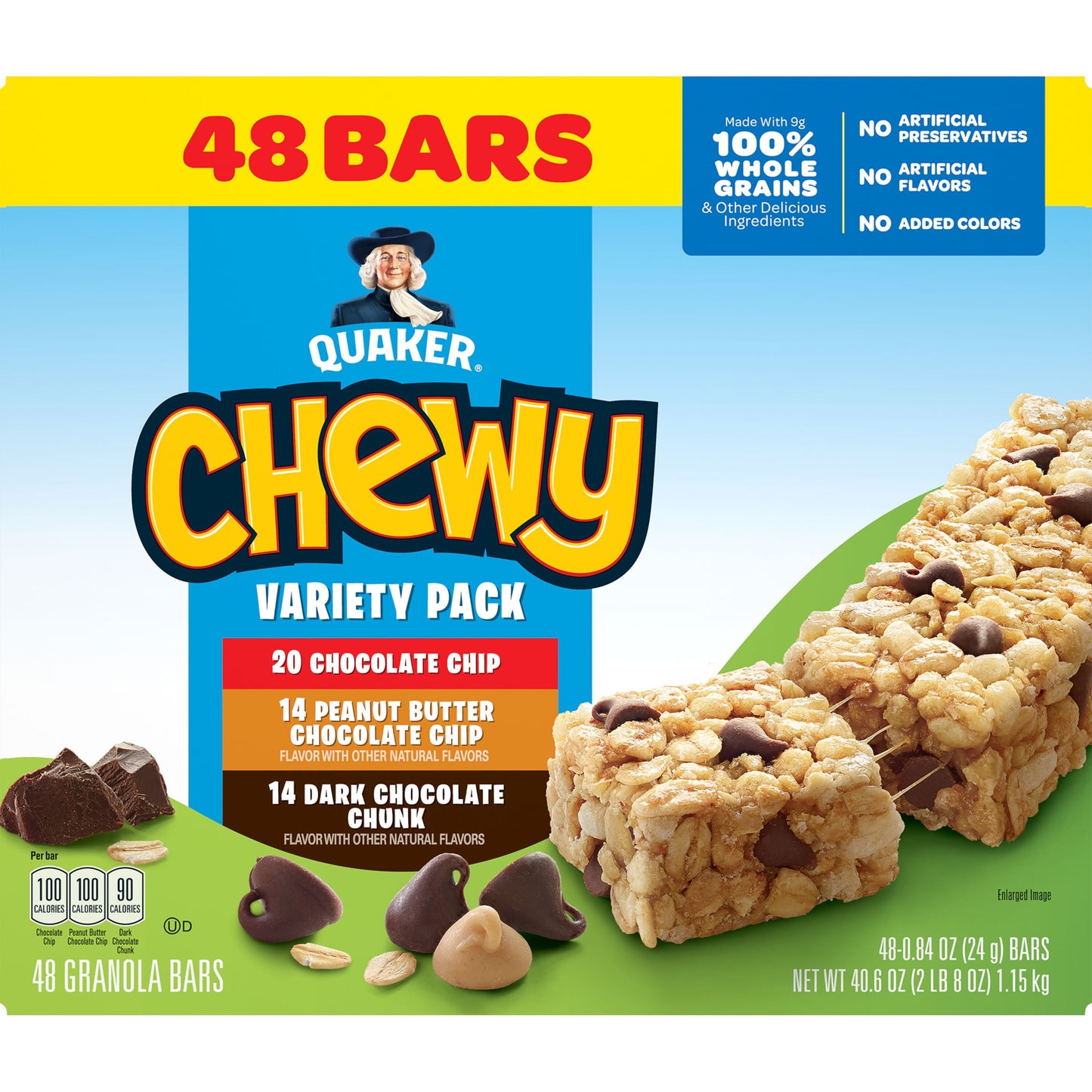 Chewy Granola Bars Variety Pack, 0.84 Oz 48 Count