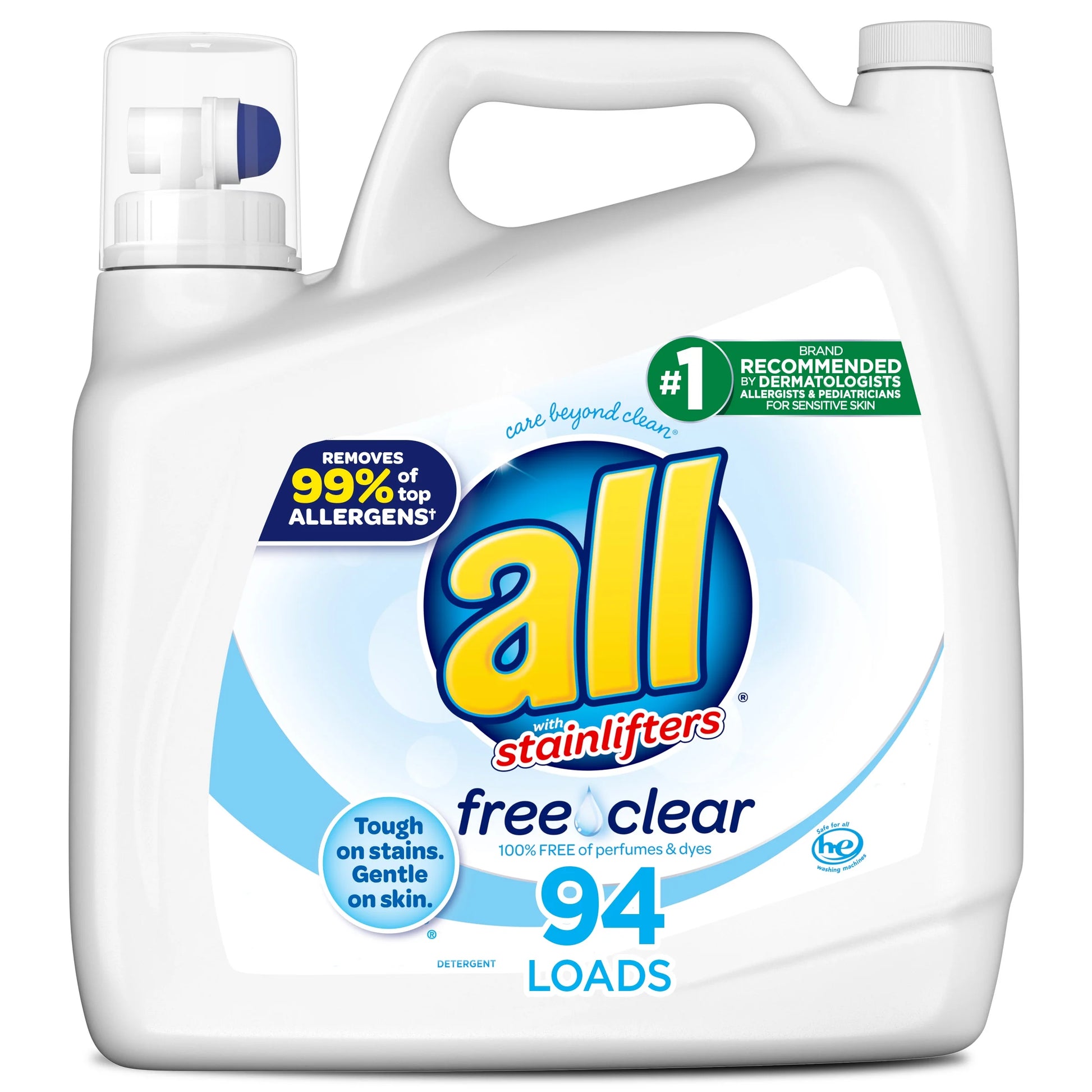 Free Clear Liquid Laundry Detergent, 141 Oz, 94 Loads