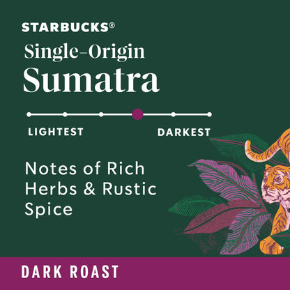 Starbucks Sumatra, Dark Roast K-Cup Coffee Pods, 32 Count K Cups