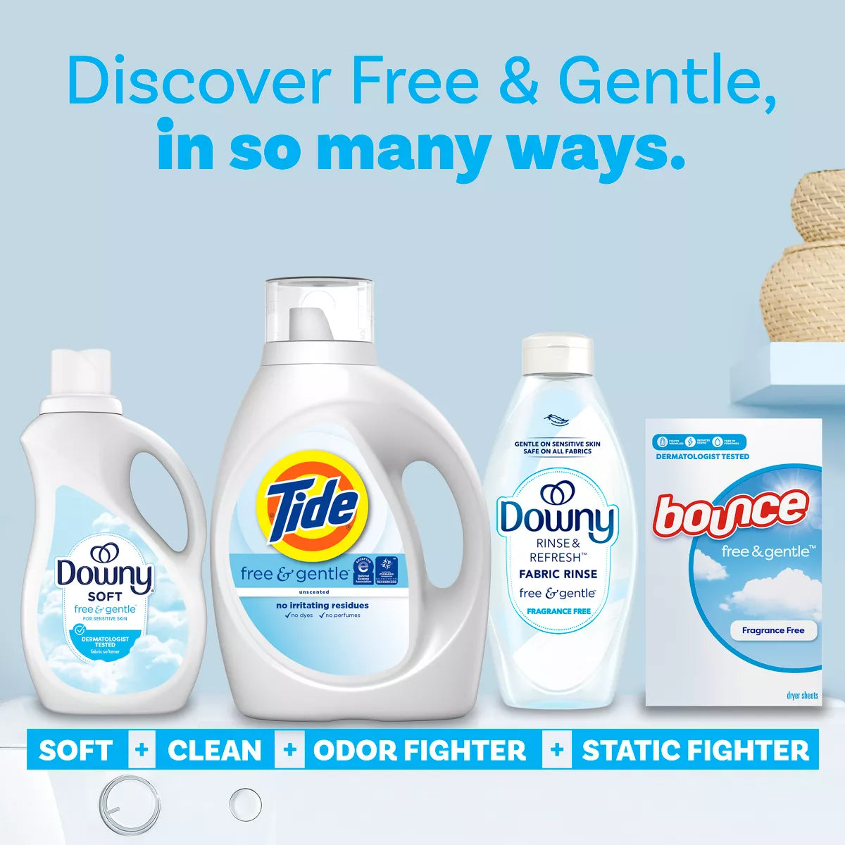 Tide Free & Gentle Unscented HE Deep Cleaning Concentrated Liquid Laundry Detergent