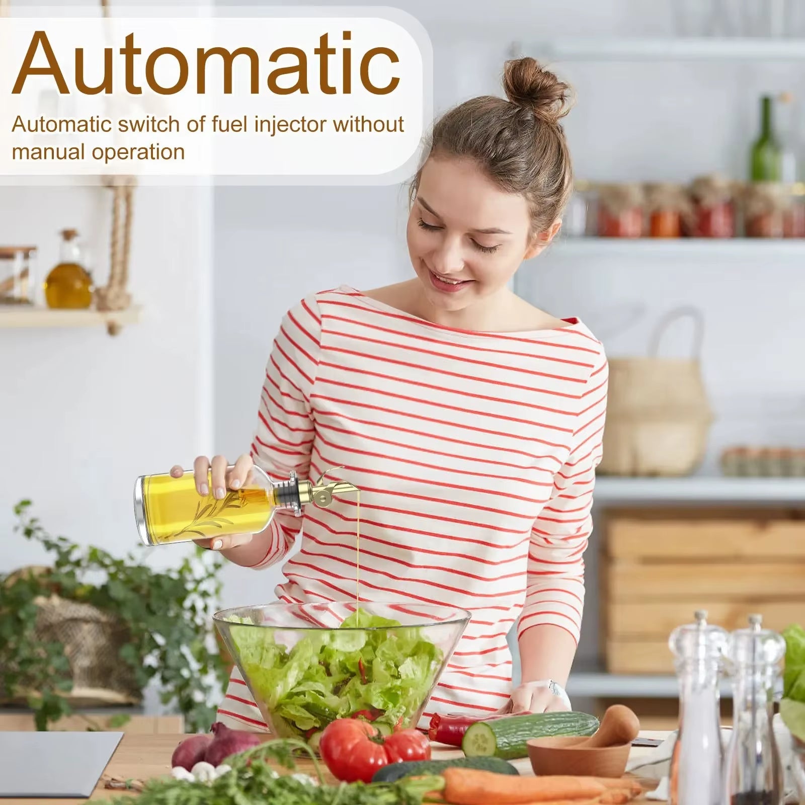 1PC Glass Olive Oil Dispenser Bottle Seasoning Bottle Vinegar Bottle Condiment Container Kitchen Stuff Kitchen Gadgets Supplies