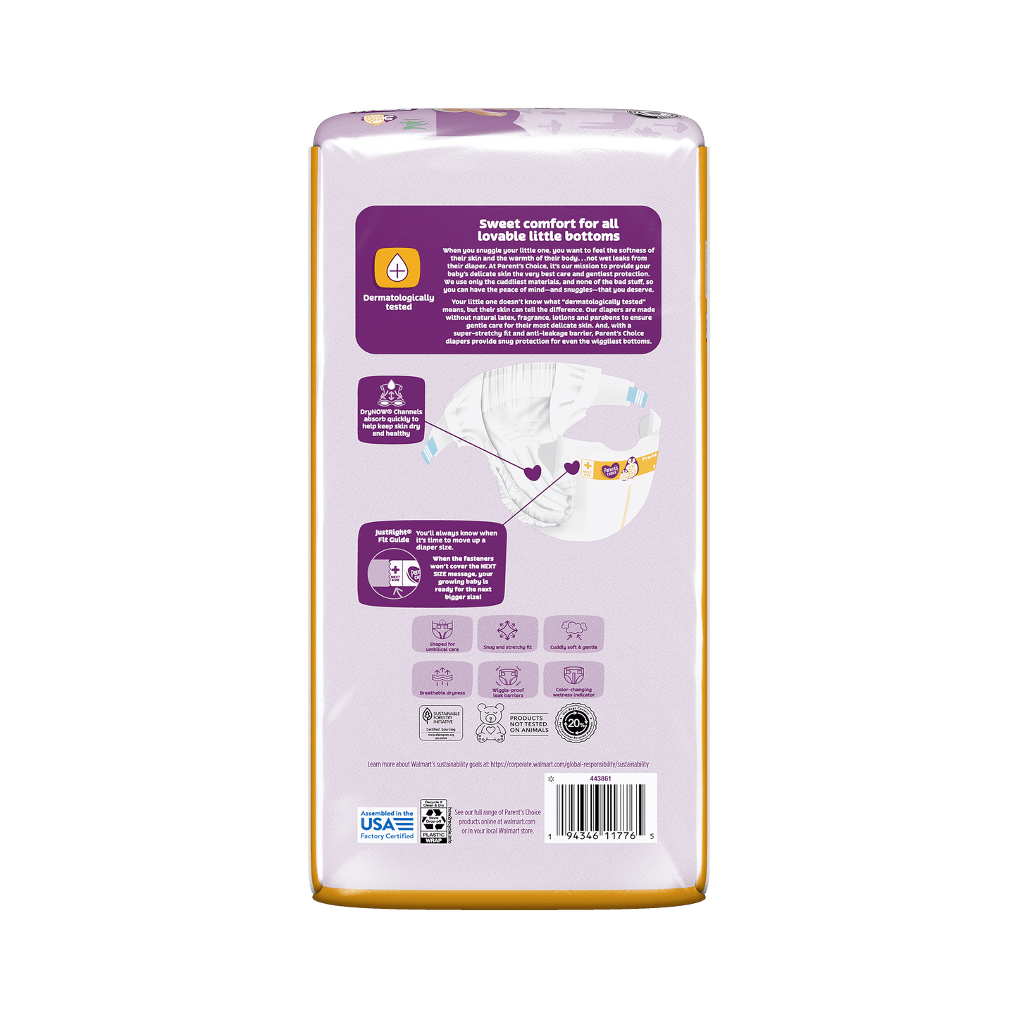 Dry & Gentle Diapers Size 1, 44 Count (Select for More Options)