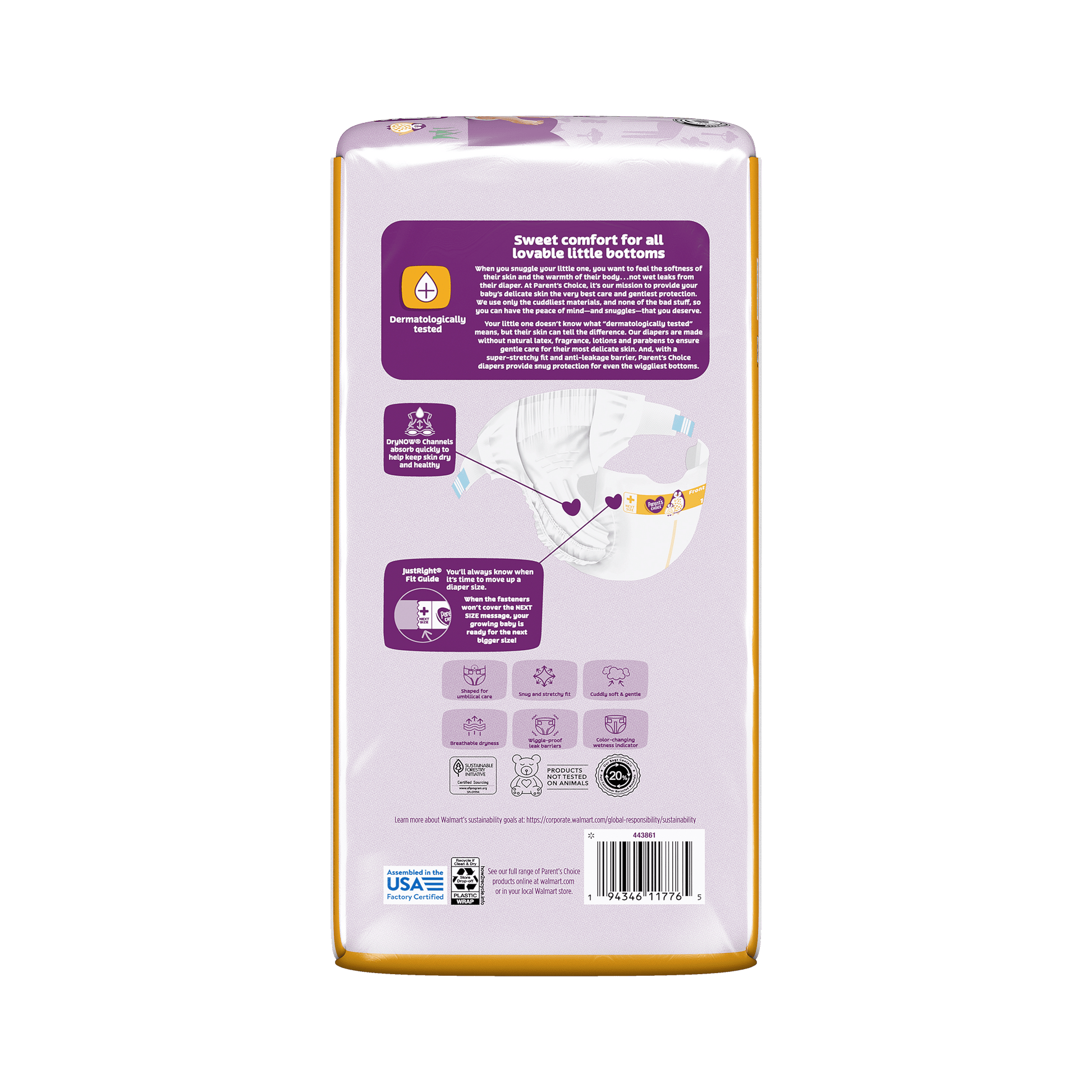 Dry & Gentle Diapers Size 1, 44 Count (Select for More Options)