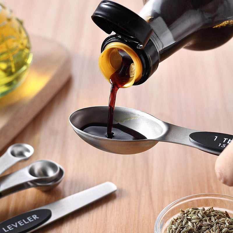 Stainless Steel Double-Ended Measuring Spoon Set (5)