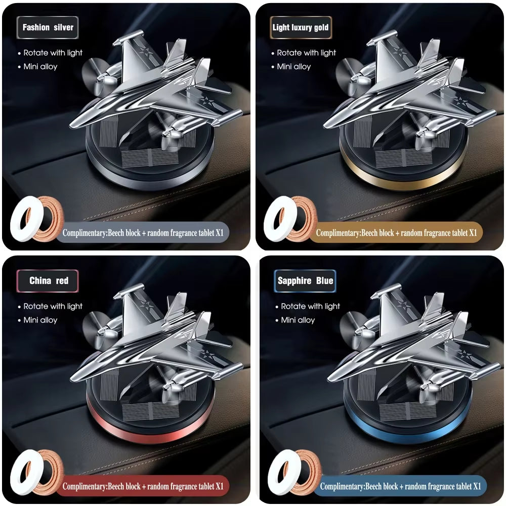 Solar Car Air Freshener Fighter Propeller Flavoring Fragrance Decoration Car Interior Accessories Perfume Diffuser Men and Women