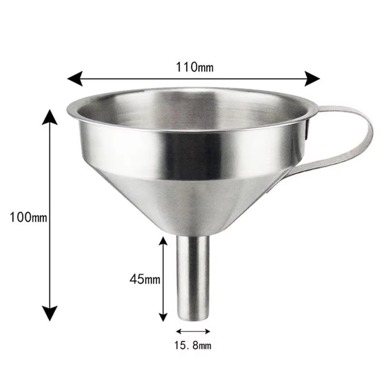 Funnel Kitchen 304 Stainless Steel Funnel Oil Liquid Funnel with Strainer Small Metal Food Oil Filter for Bottle Kitchen Gadgets
