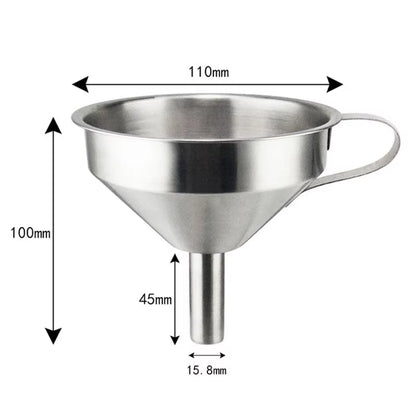 Funnel Kitchen 304 Stainless Steel Funnel Oil Liquid Funnel with Strainer Small Metal Food Oil Filter for Bottle Kitchen Gadgets
