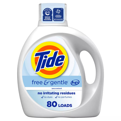 Tide Free & Gentle Unscented HE Deep Cleaning Concentrated Liquid Laundry Detergent