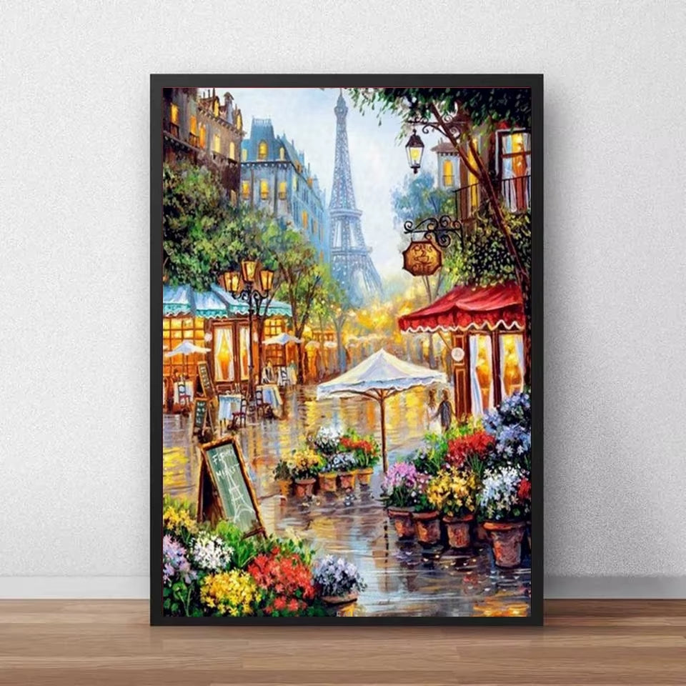 Classical Europe France Paris Eiffel Tower Canvas Paintings Landscape Street Wall Art Posters and Prints Pictures Cuadros Decor