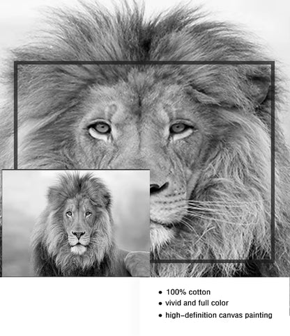 Black and White Animals Modular Canvas Pictures Art 5 Pieces Lion Poster Decor Living Room Wall HD Printing Paintings Framework