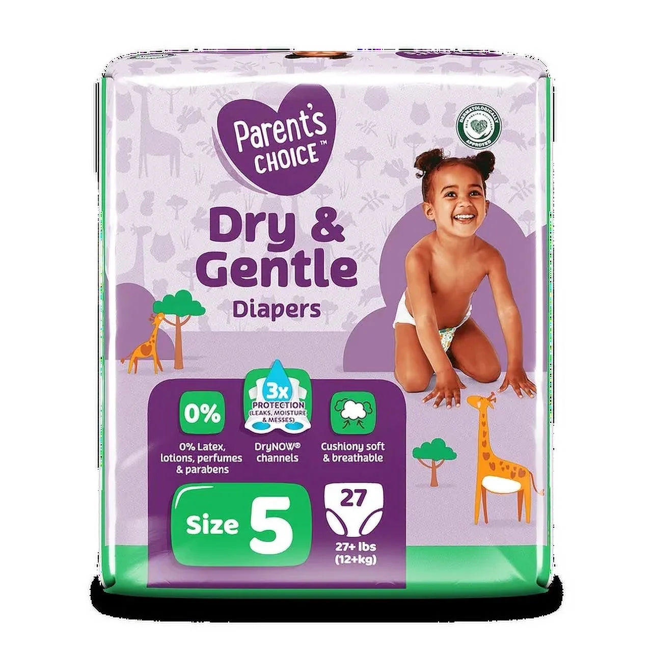 Dry & Gentle Diapers Size 5, 27 Count
