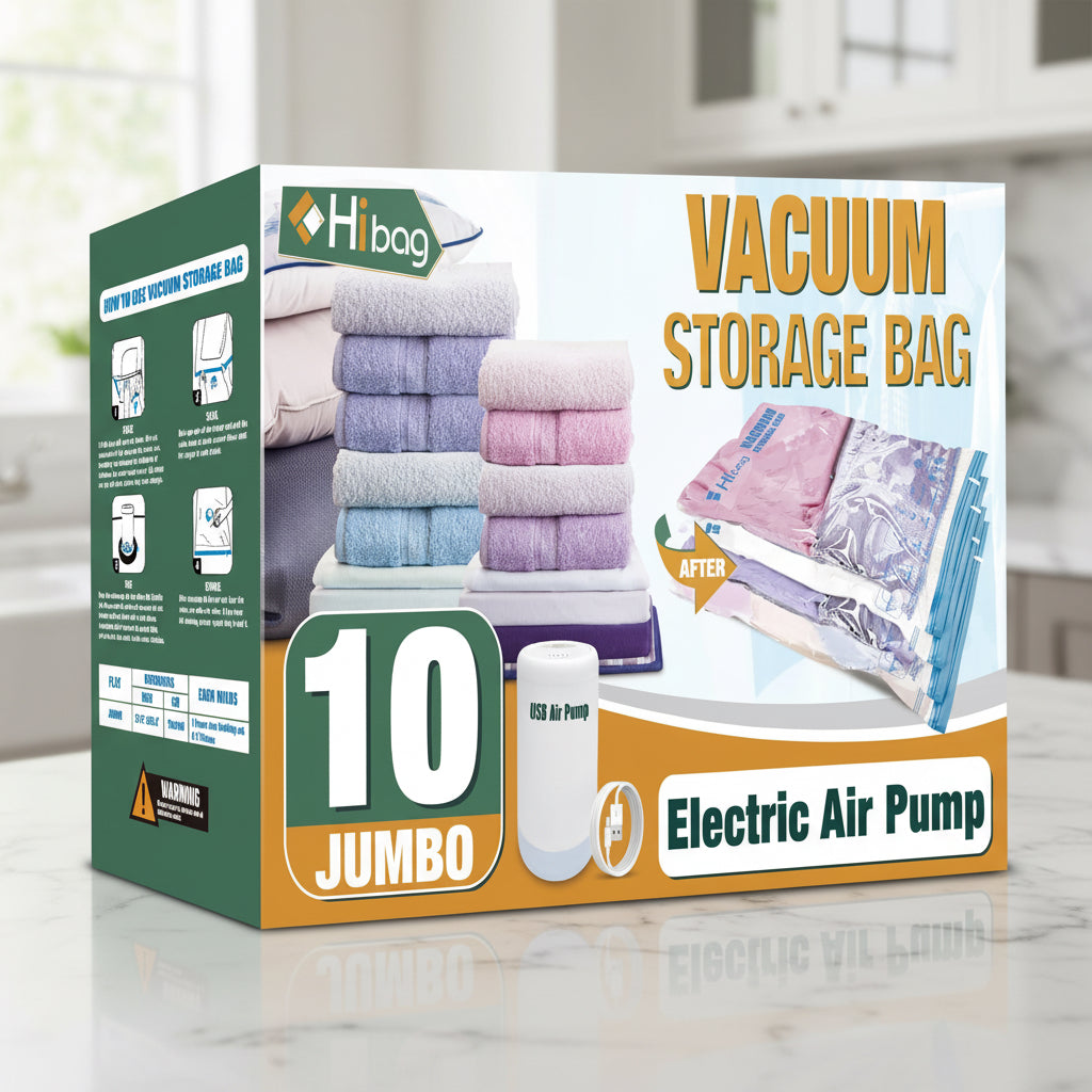 Vacuum Storage Bags with Electric Pump