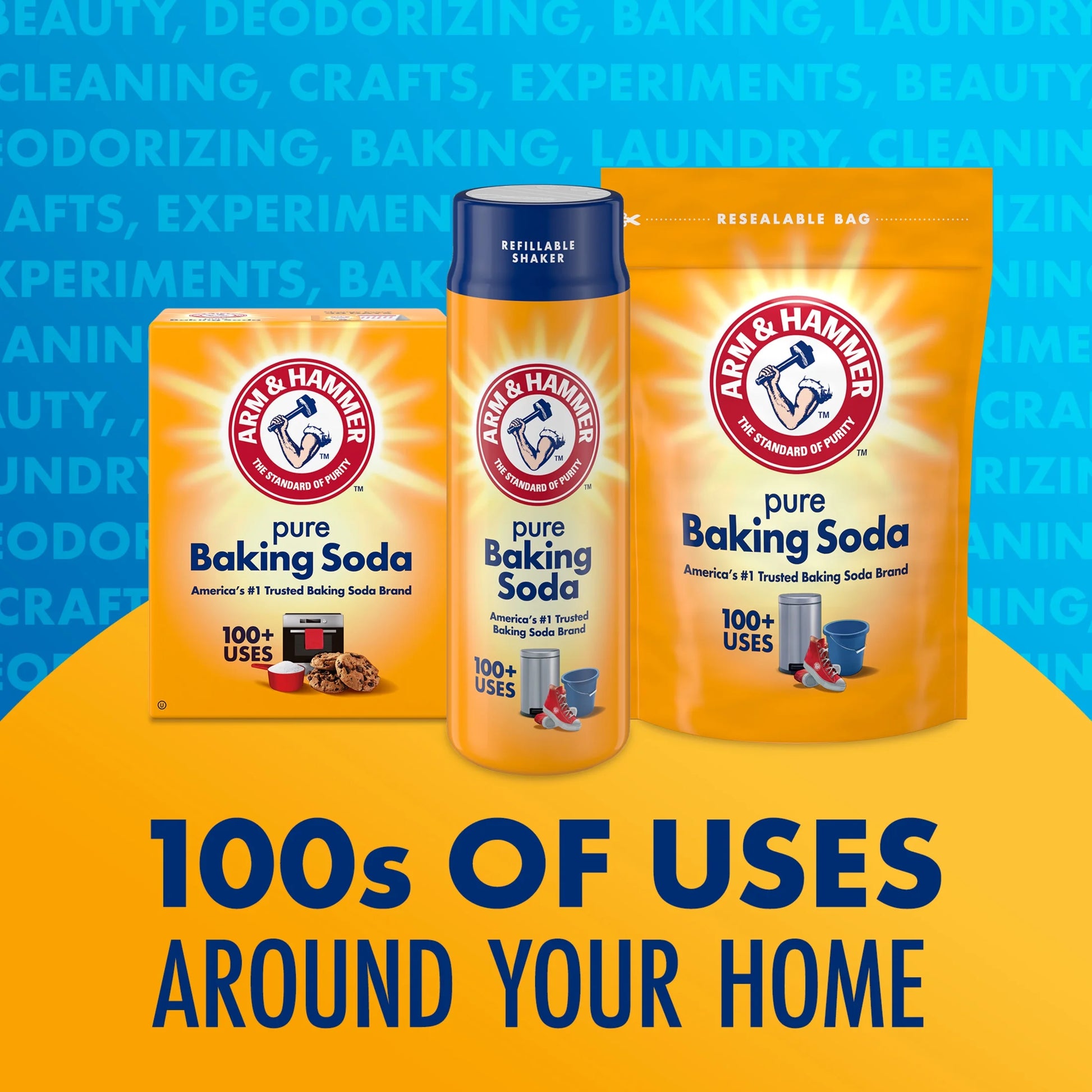 Pure Baking Soda, for Baking, Cleaning & Deodorizing, 3 Lb Resealable Bag