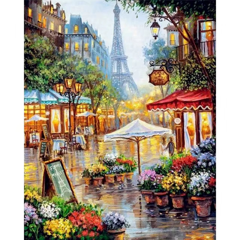 Classical Europe France Paris Eiffel Tower Canvas Paintings Landscape Street Wall Art Posters and Prints Pictures Cuadros Decor