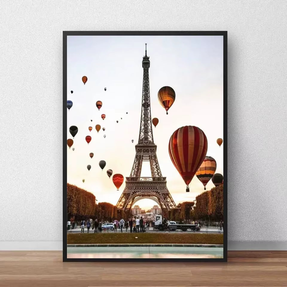 Classical Europe France Paris Eiffel Tower Canvas Paintings Landscape Street Wall Art Posters and Prints Pictures Cuadros Decor