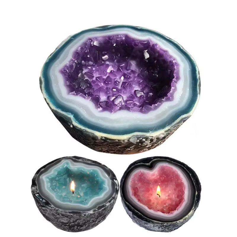 Candle Bowl round Bowl Shape Cement Candle Cup Vessel Mold Resin Decorative Balcony Patio Crafts Desktop Ornaments Retro